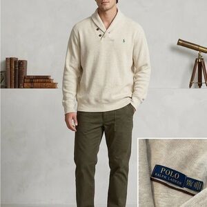 Polo by Ralph Lauren Cream Shawl Collar Lightweight Shirt Jacket